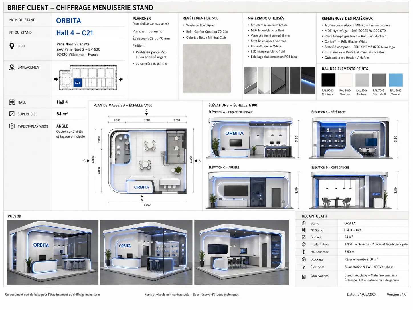 cahier des charges stand sur mesure, brief technique stand, fabrication de stand, menuiserie événementielle, fabricant de stand en France, fabrication de stand à Paris