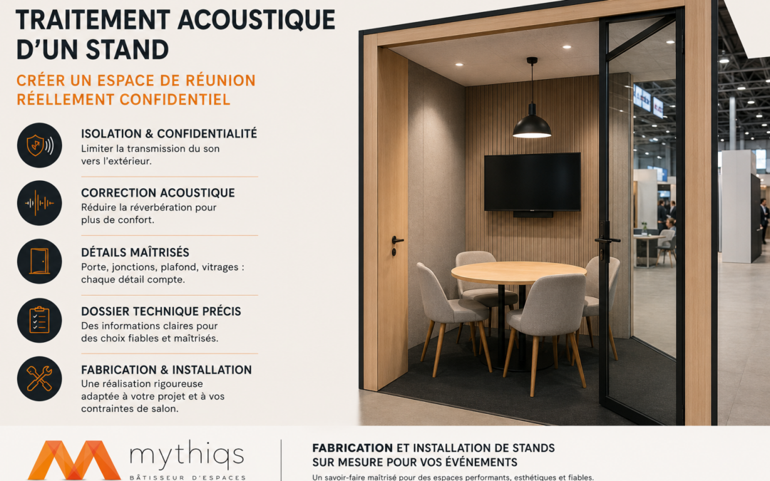 Traitement acoustique d’un stand : comment créer un espace de réunion réellement confidentiel ?